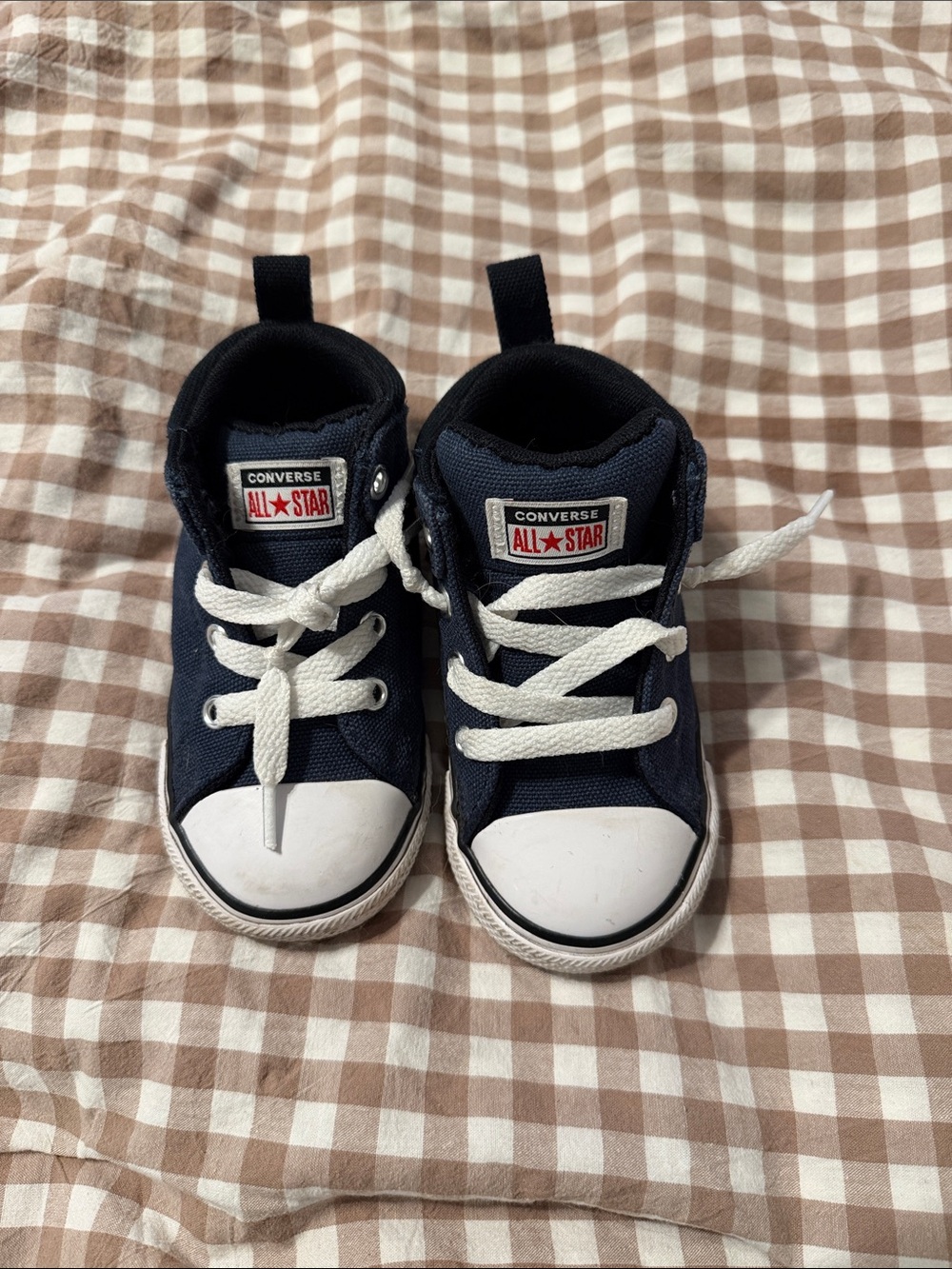 Converse Kids Navy and White High-Top Sneakers